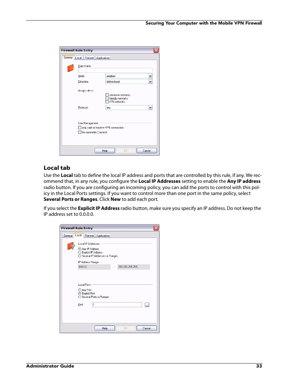 Local tab | WatchGuard VPN v10.0 User Manual | Page 35 / 38