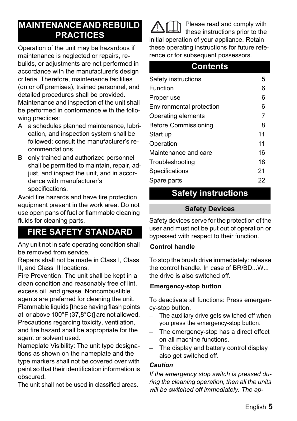 Windsor Saber Compact 22 User Manual | Page 5 / 72