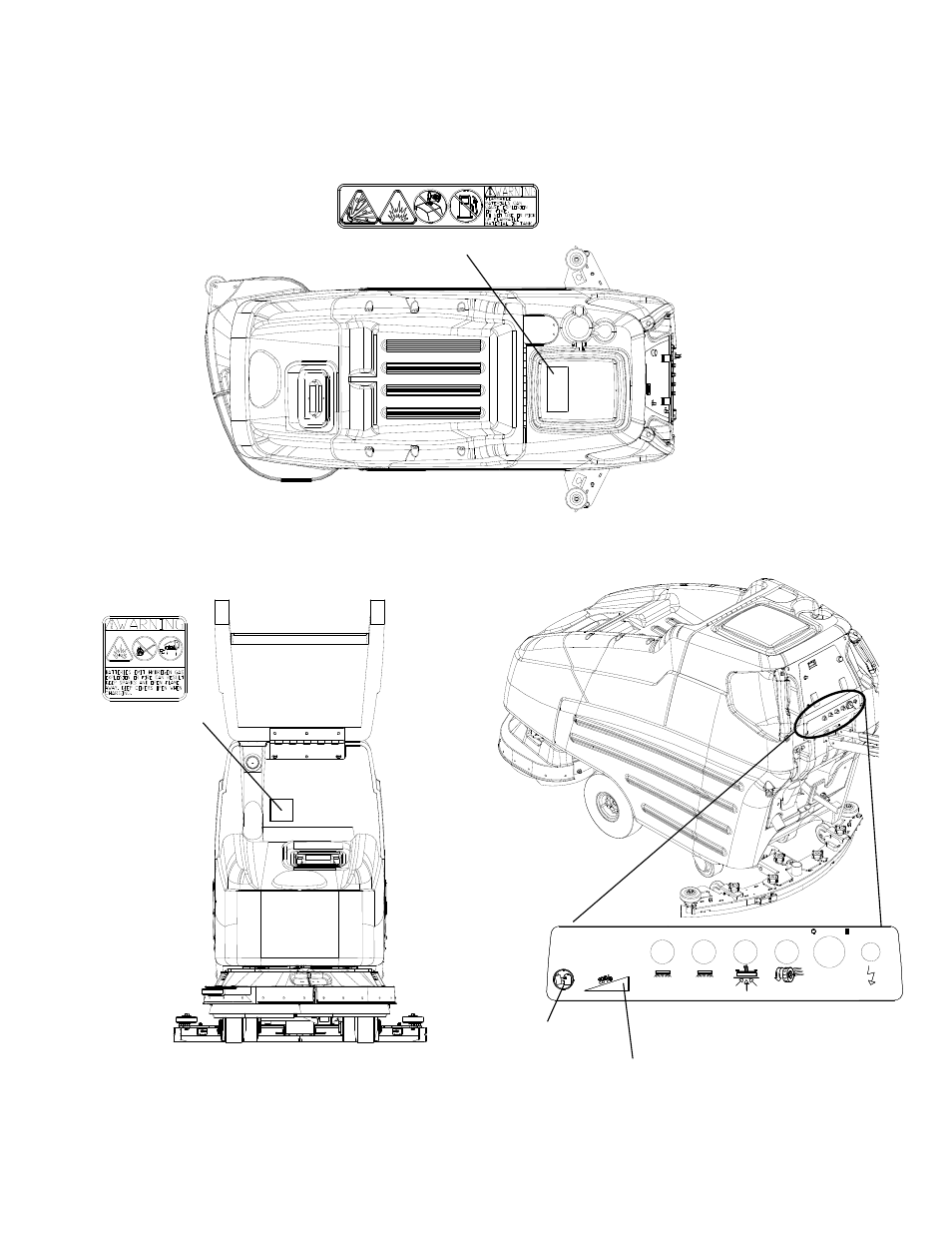 86039070 p2-3, Safety label location | Windsor Walk Behind Scrubber 10052250 User Manual | Page 7 / 33