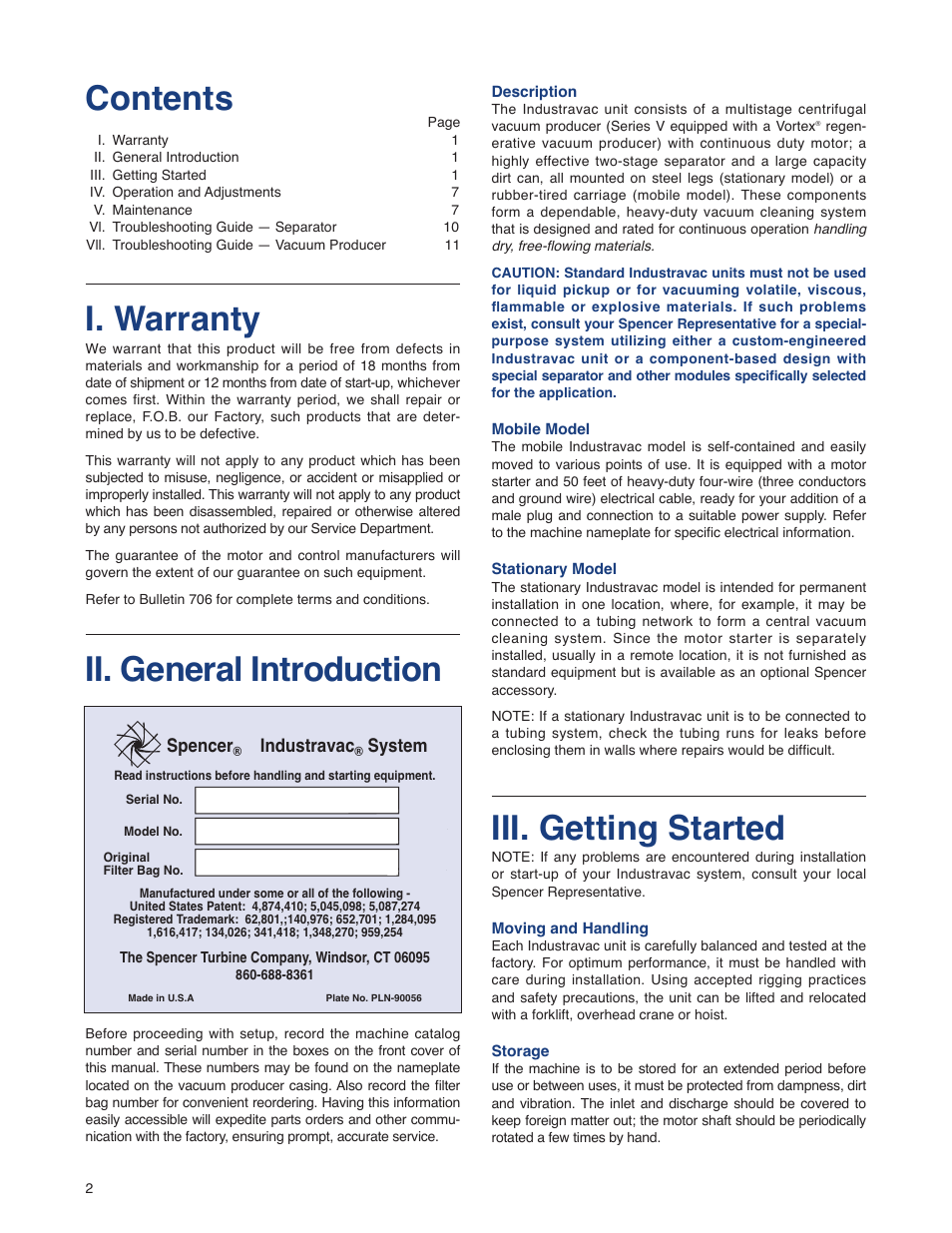 Spencer SeriesA,B,C,D,V User Manual | Page 2 / 16