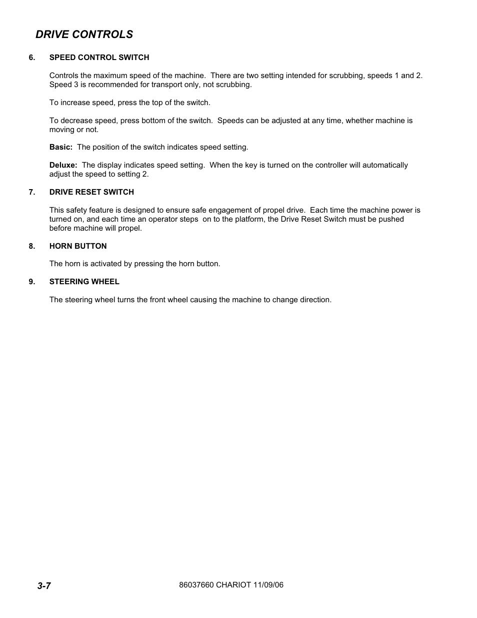Drive controls | Windsor ISCRUB CSE24 10060250 User Manual | Page 14 / 61