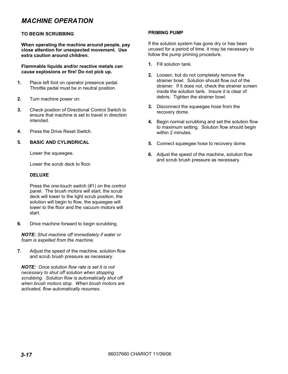 Machine operation | Windsor ISCRUB CSE24 10060250 User Manual | Page 24 / 61