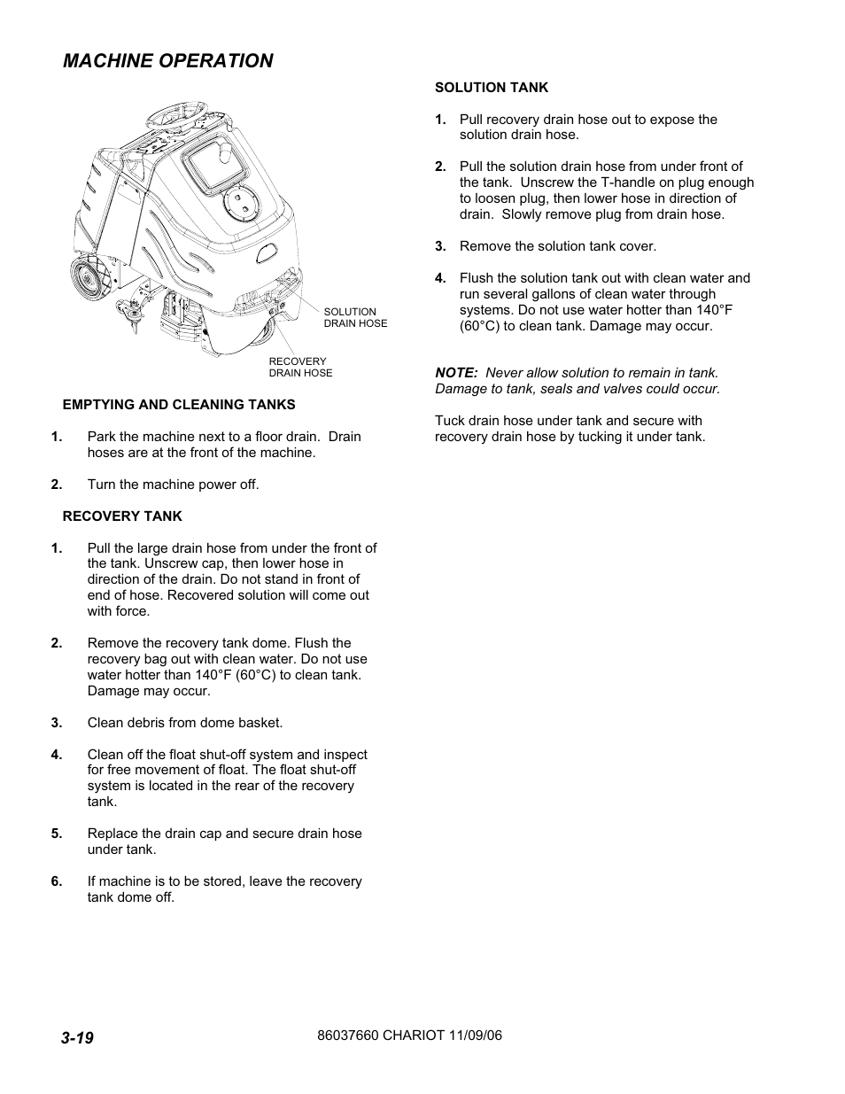 Machine operation | Windsor ISCRUB CSE24 10060250 User Manual | Page 26 / 61