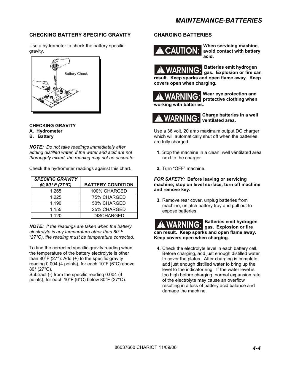 Maintenance-batteries | Windsor ISCRUB CSE24 10060250 User Manual | Page 31 / 61