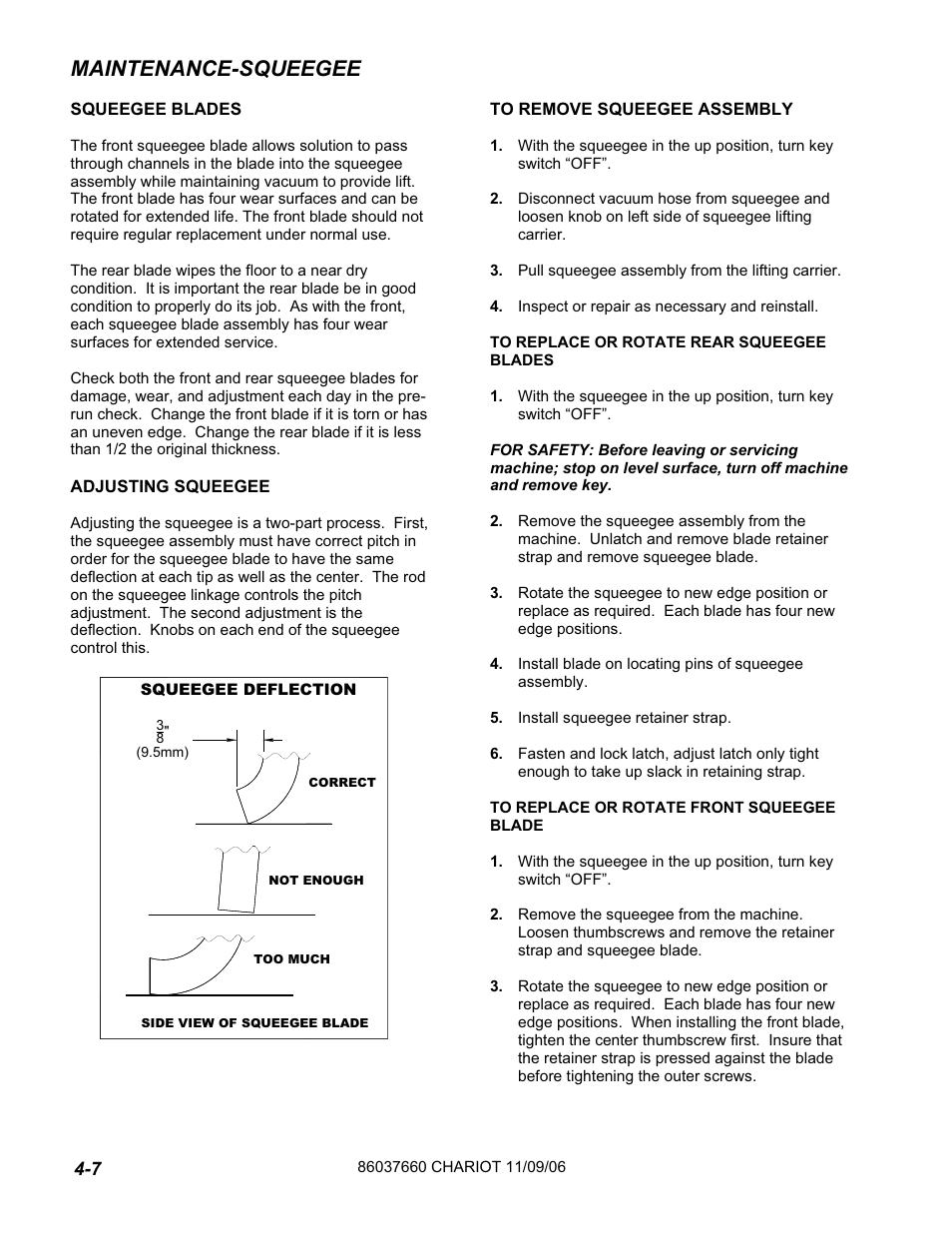 Maintenance-squeegee | Windsor ISCRUB CSE24 10060250 User Manual | Page 34 / 61