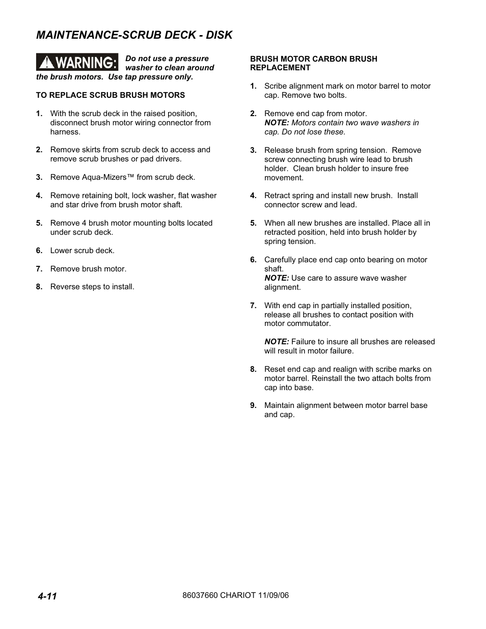 Maintenance-scrub deck - disk | Windsor ISCRUB CSE24 10060250 User Manual | Page 38 / 61