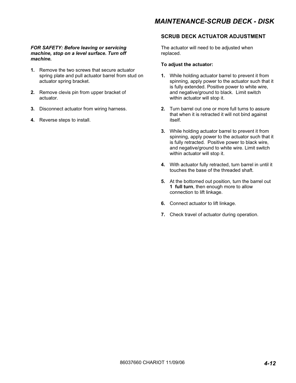 Maintenance-scrub deck - disk | Windsor ISCRUB CSE24 10060250 User Manual | Page 39 / 61