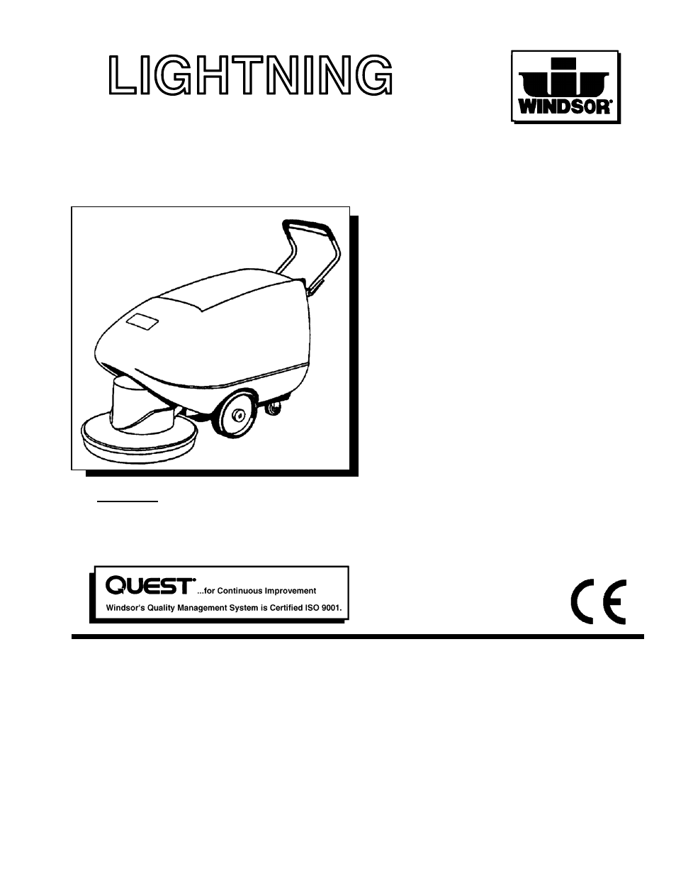 Windsor Lightning Battery Burnisher 10027100 User Manual | 13 pages