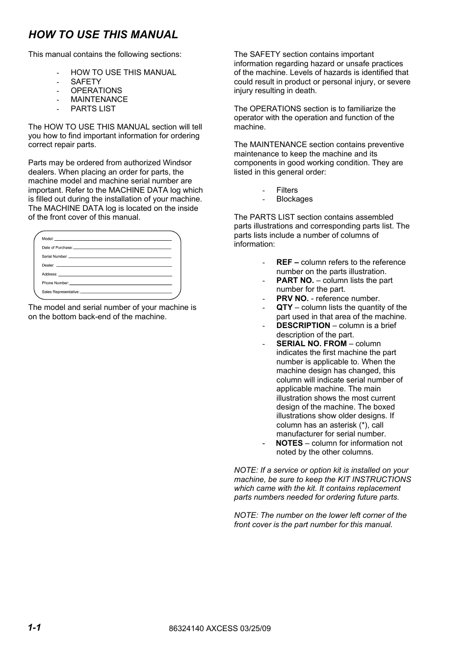 632-414-0 pg 1-1eng, How to use this manual | Windsor AXCESS 12 1.012-062.0 User Manual | Page 4 / 52