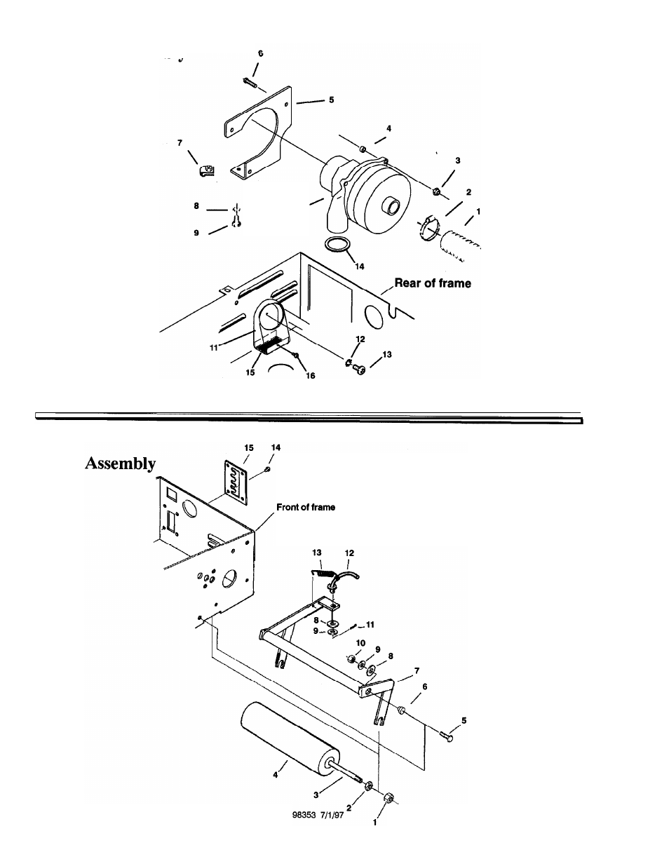 Vac motor assemblv, Roller | Windsor SPIRIT DUAL SPD-J User Manual | Page 22 / 26