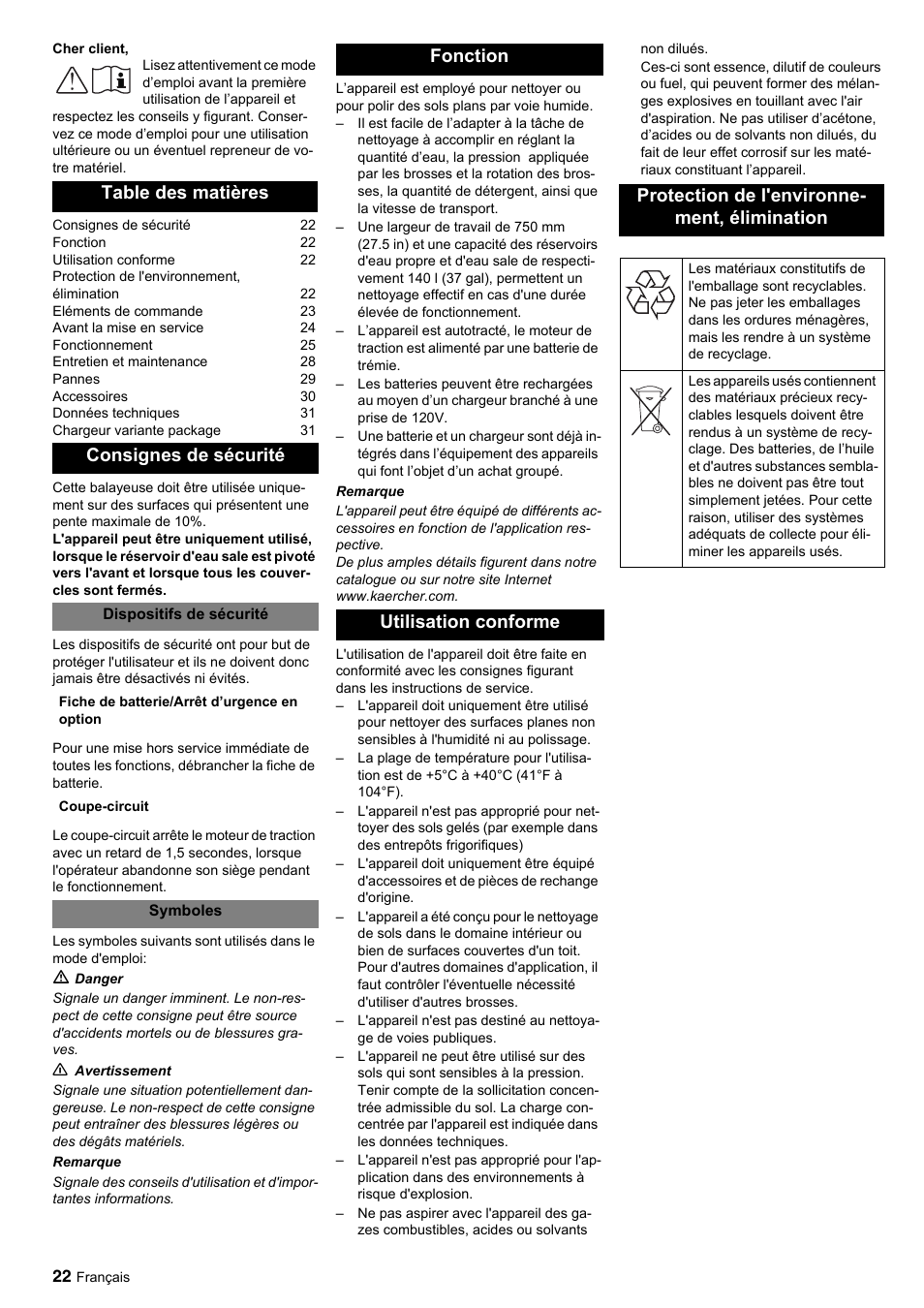 Windsor Saber Glide 30 SP User Manual | Page 22 / 53