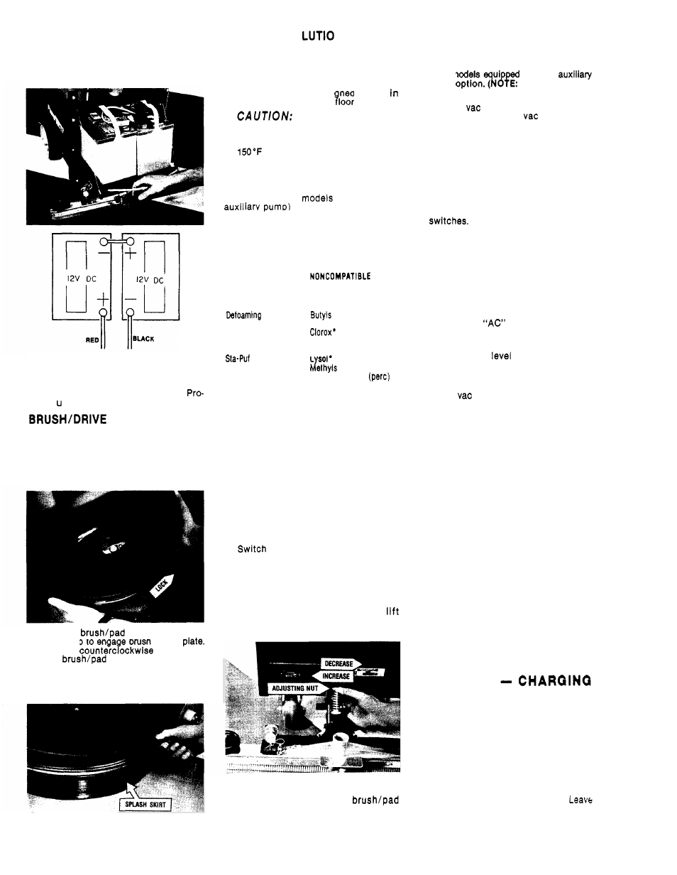 Tool, Machine preparation, Operating the machine | Operating machine with accessory, Regular maintenance, Batteries and maintenance | Windsor COMPACT PTC17 User Manual | Page 4 / 15