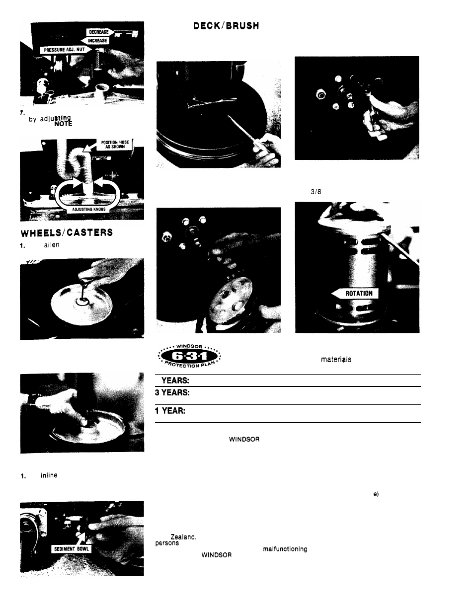 Scrub motor, Solution strainer | Windsor COMPACT PTC17 User Manual | Page 6 / 15