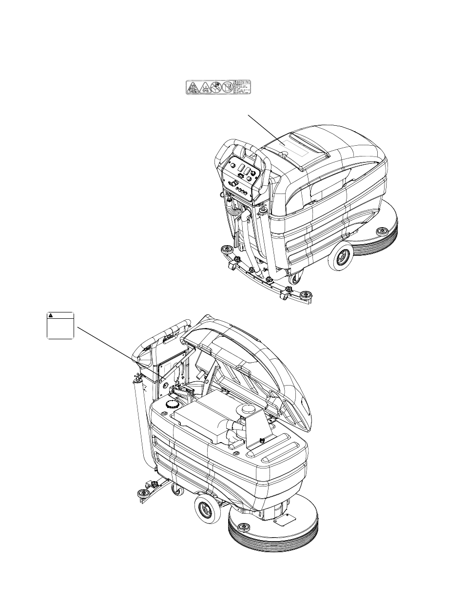 86038350 pg2-3, Safety label location | Windsor Saber Compact SCX20T User Manual | Page 7 / 29