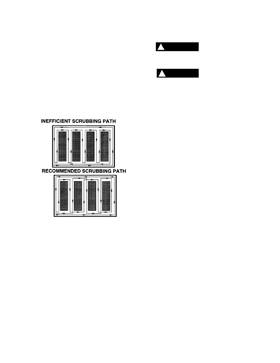 Machine operation, Caution ! warning | Windsor Walk Behind Scrubber 10052330 User Manual | Page 17 / 33