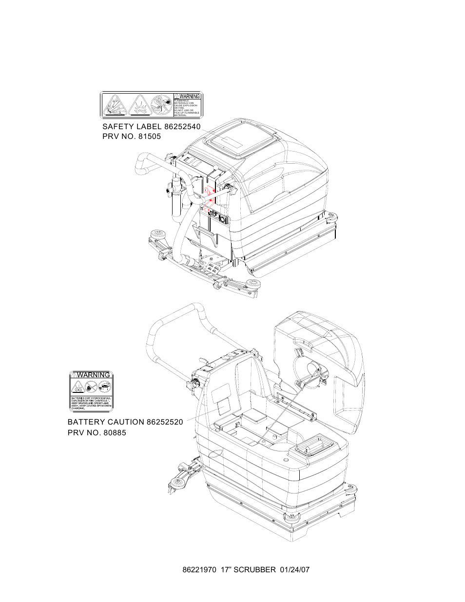 86221970 pg 2-3 and 3-1, Safety label location | Windsor 10066210 User Manual | Page 7 / 24