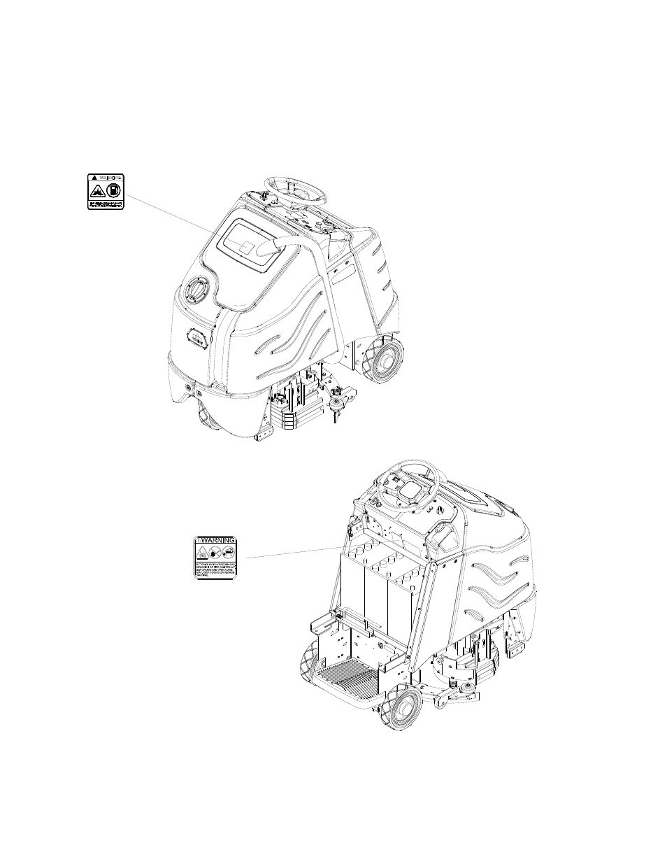 631-750-0 pg 2-3 and 3-1, Safety label location | Windsor Chariot Scrubber 10061160 User Manual | Page 7 / 144