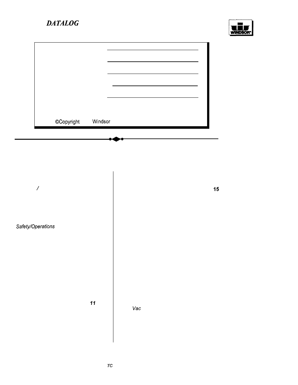 Machine | Windsor TRIDENT COMPACT TCZOE User Manual | Page 2 / 26
