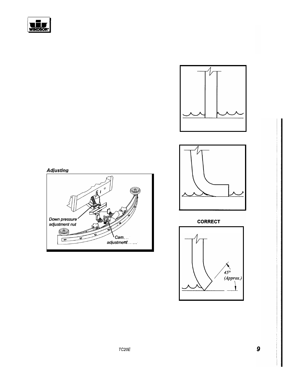 Maintenance, Squeegee assembly, Squeegee deflection | Windsor TRIDENT COMPACT TCZOE User Manual | Page 9 / 26