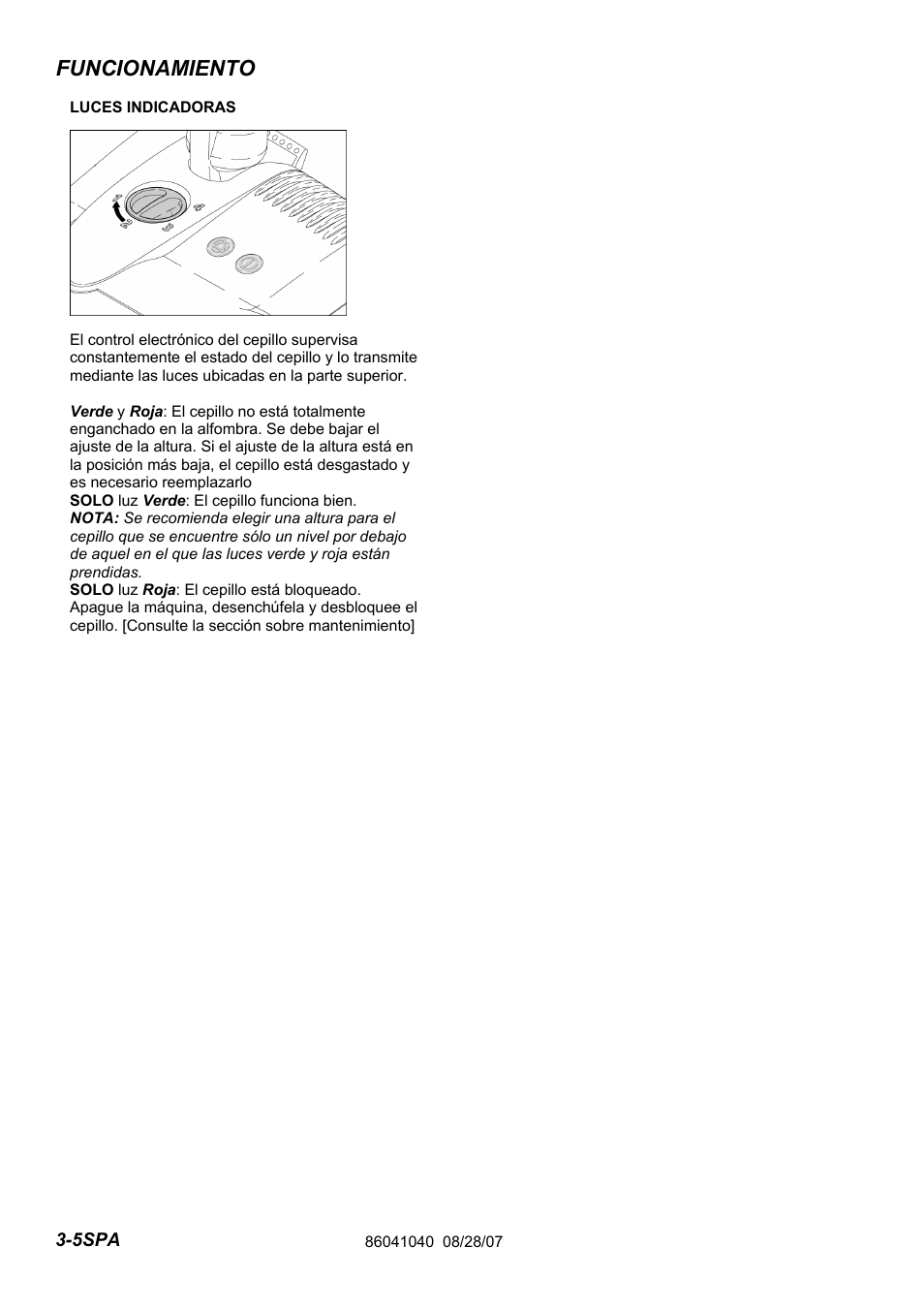 86041040pg3-5_spa, Funcionamiento | Windsor Flexamatic FM15 10120040 User Manual | Page 26 / 47