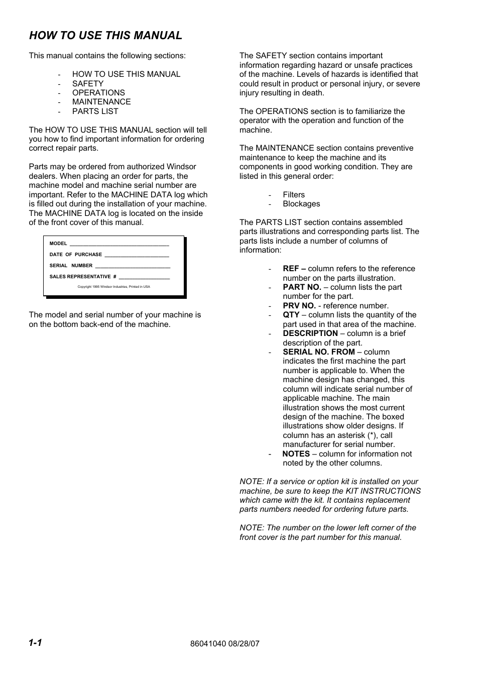 86041040 pg 1-1eng, How to use this manual | Windsor Flexamatic FM15 10120040 User Manual | Page 4 / 47