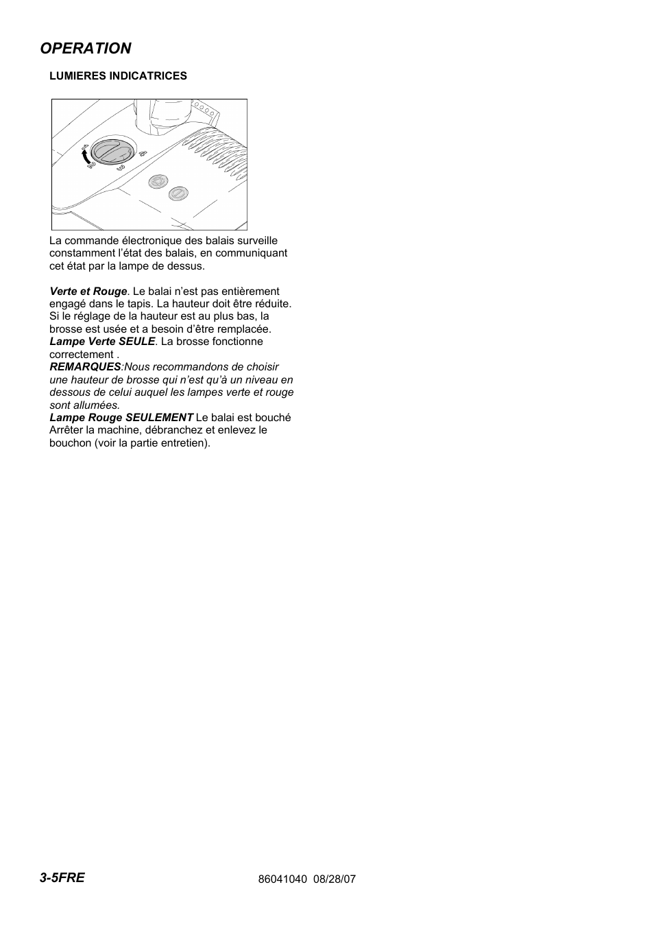 86041040-pg3-5fre, Operation | Windsor Flexamatic FM15 10120040 User Manual | Page 40 / 47