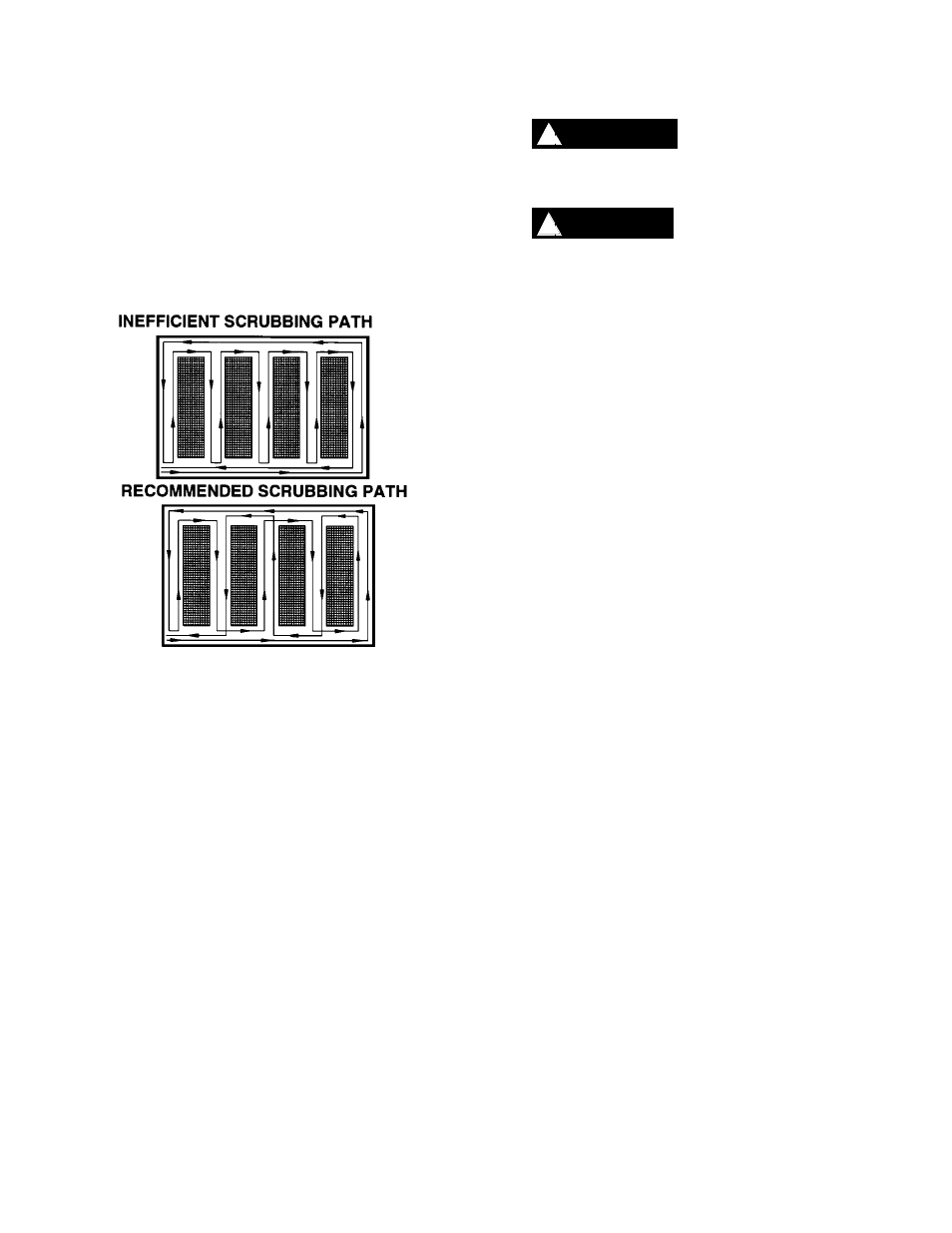 Machine operation, Warning ! caution | Windsor Walk Behind Scrubber 10052280 User Manual | Page 17 / 31