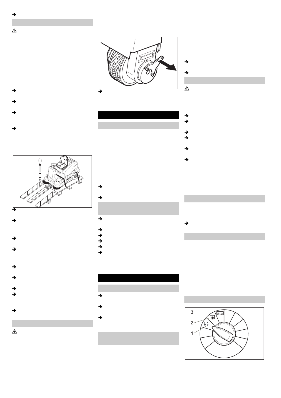 Mise en service, Fonctionnement | Windsor Sweeper RRB 360 User Manual | Page 29 / 60
