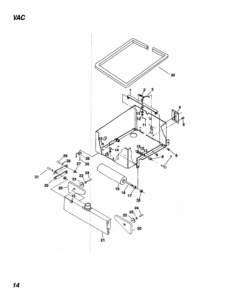 Shoe assembly and brush pressure mechanism | Windsor ADMIRAL PLUS ADP User Manual | Page 14 / 26