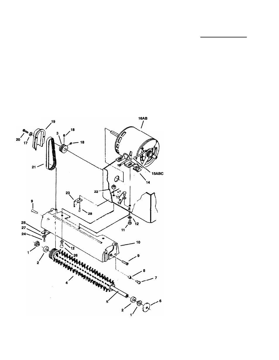 Brush drive assembly | Windsor ADMIRAL PLUS ADP User Manual | Page 22 / 26