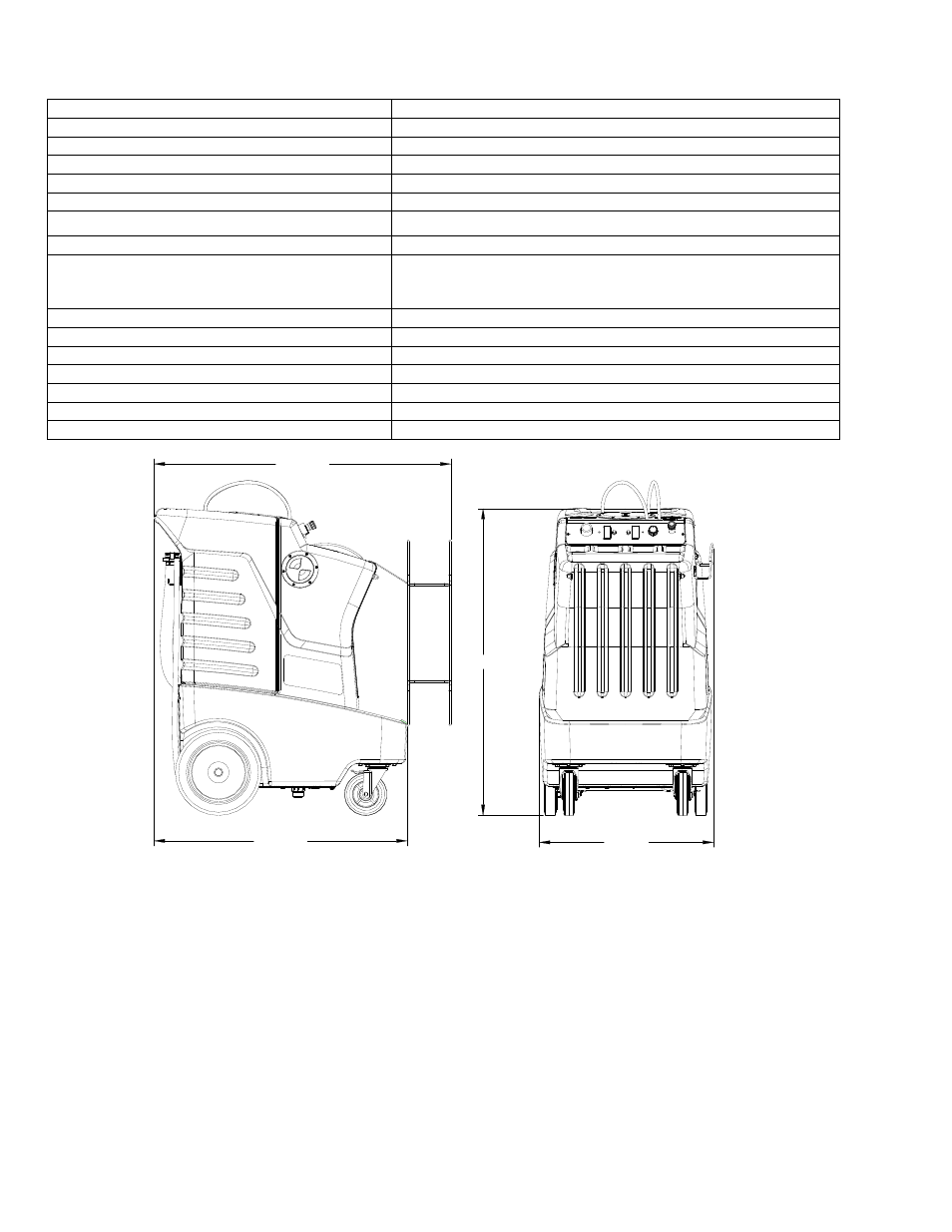 86290230 - pg3-1, Technical specifications, Front view side view | Windsor COMPASS CMPSR 10070080 User Manual | Page 9 / 58