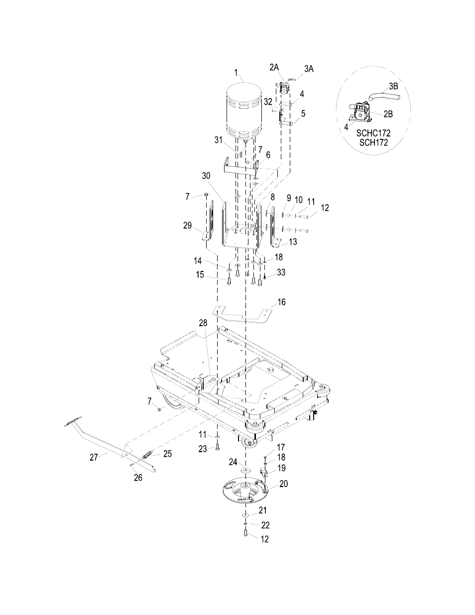 Scrub motor/lift | Windsor Automatic Scrubber 86221970 User Manual | Page 20 / 48