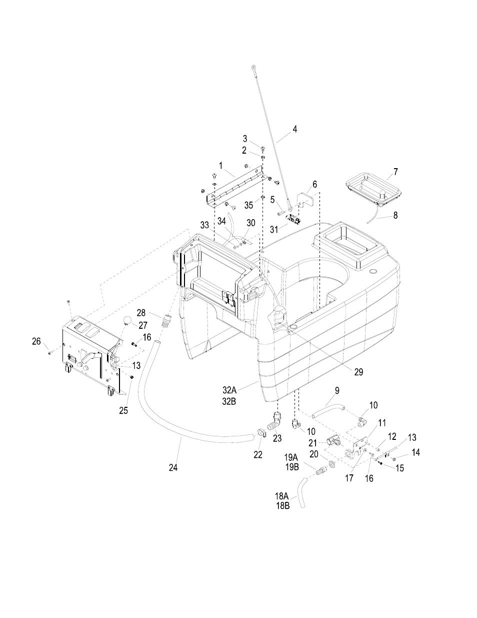 Solution tank | Windsor Automatic Scrubber 86221970 User Manual | Page 22 / 48