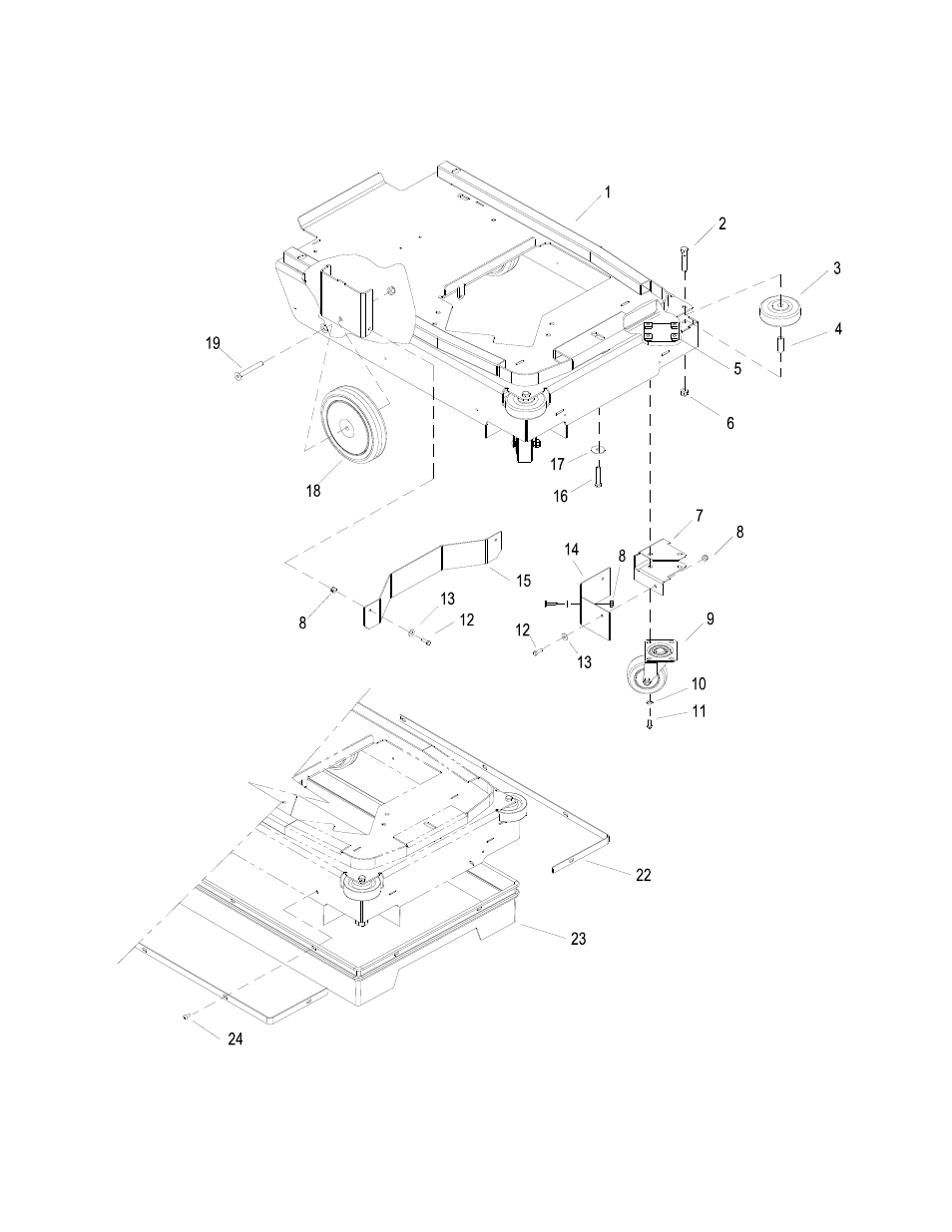 Wheel & frame | Windsor Automatic Scrubber 86221970 User Manual | Page 30 / 48