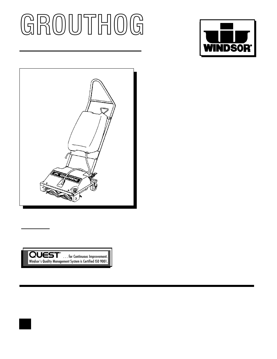 Windsor GROUTHOG GH3 User Manual | 10 pages