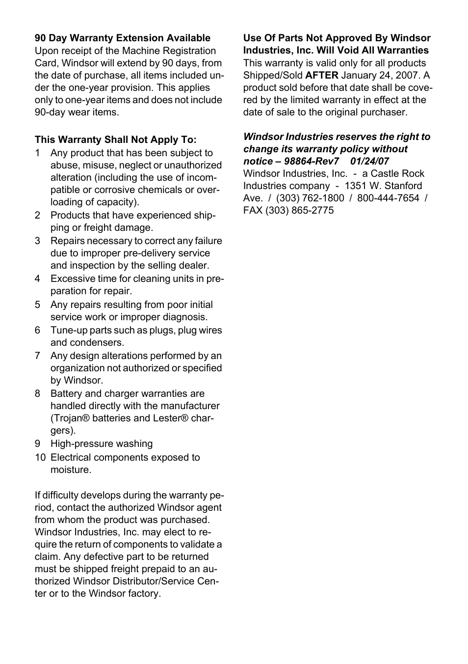 Windsor Trek Vac 3 User Manual | Page 16 / 16