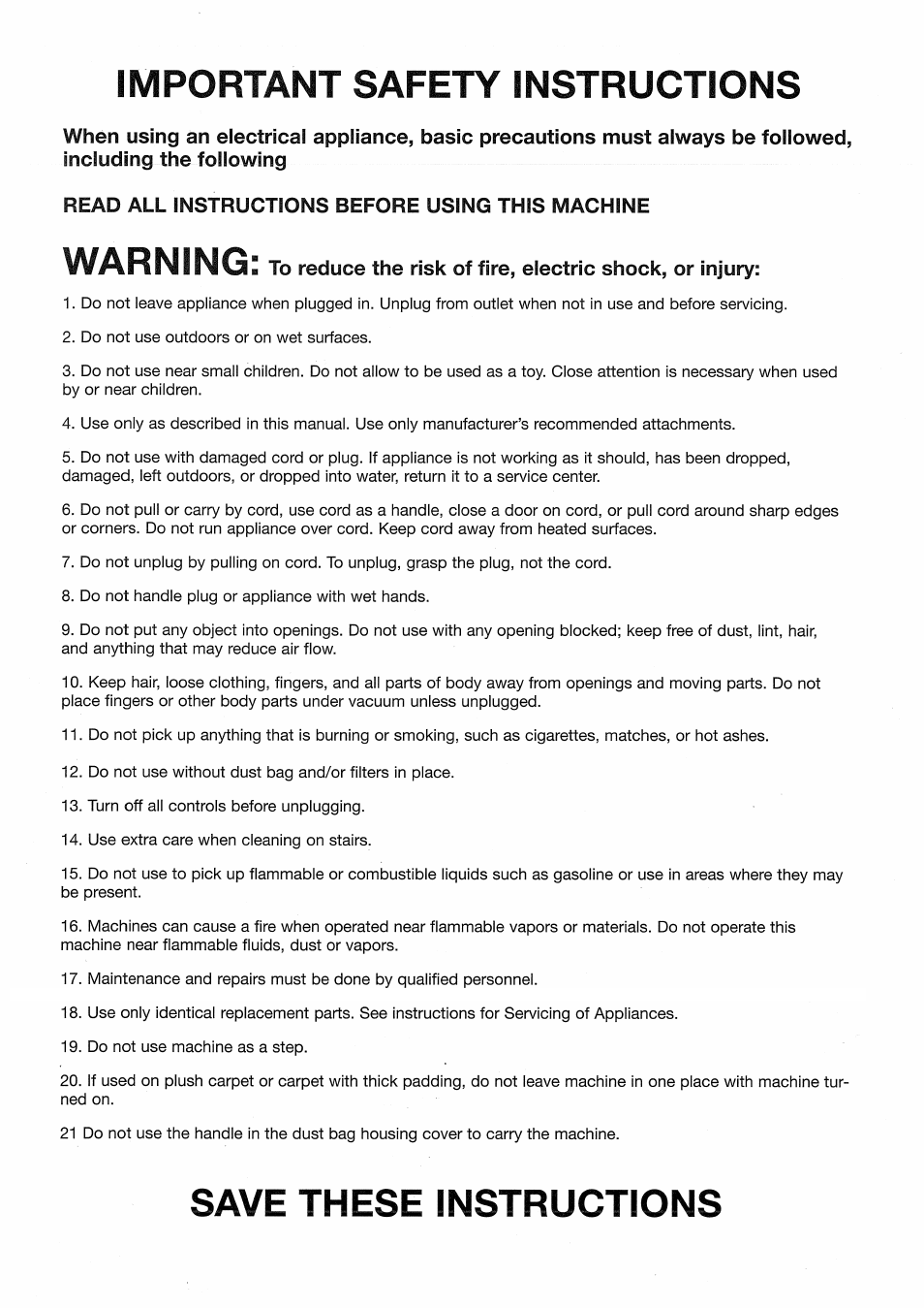 Windsor Versamatic Plus 10120390 User Manual | Page 2 / 22
