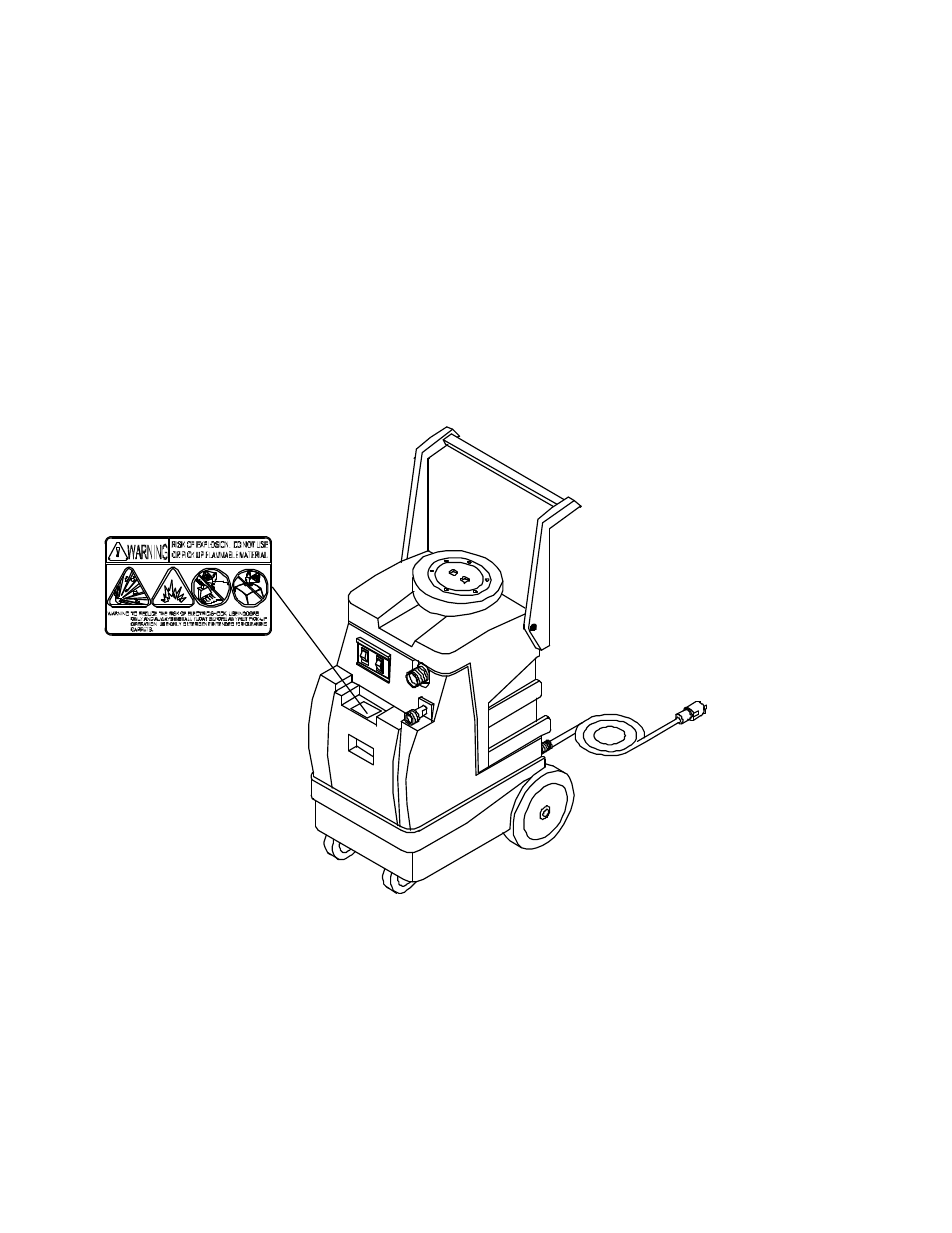 Safety label location | Windsor E50 User Manual | Page 7 / 26
