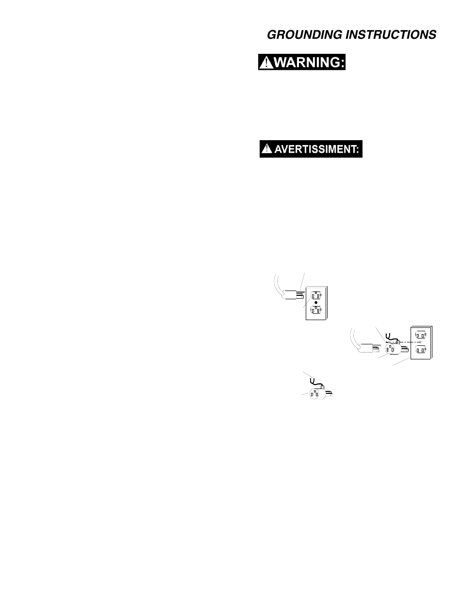86038230 pg2-5, Grounding instructions | Windsor ADMIRAL ADM8 10080170 User Manual | Page 9 / 42