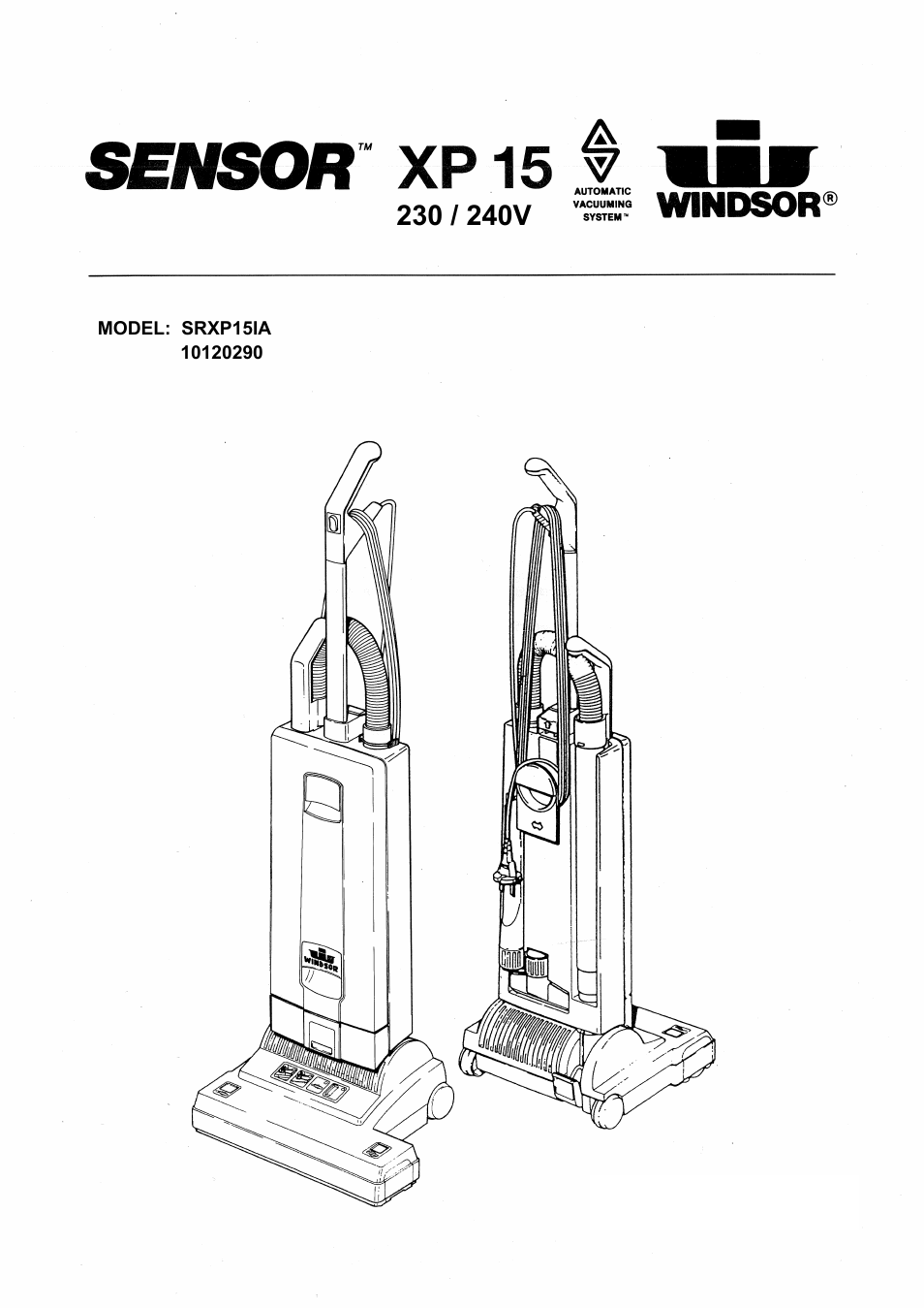 Windsor Sensor XP 15 SRXP15IA User Manual | 18 pages