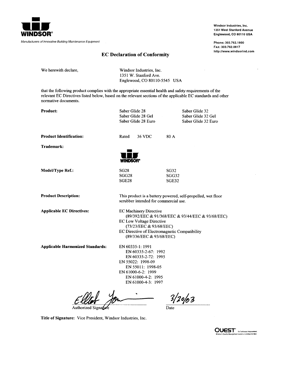 Windsor Saber Glide 86037580 User Manual | Page 76 / 79