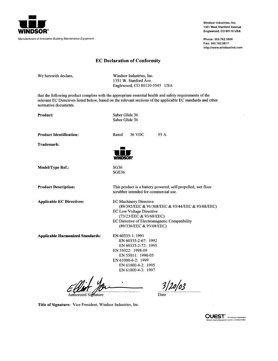 Windsor Saber Glide 86037580 User Manual | Page 77 / 79