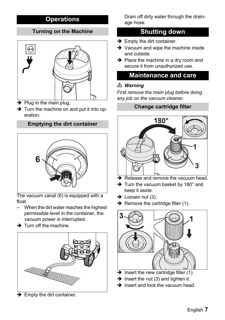 Operations, Shutting down maintenance and care | Windsor Recover 12 User Manual | Page 7 / 25