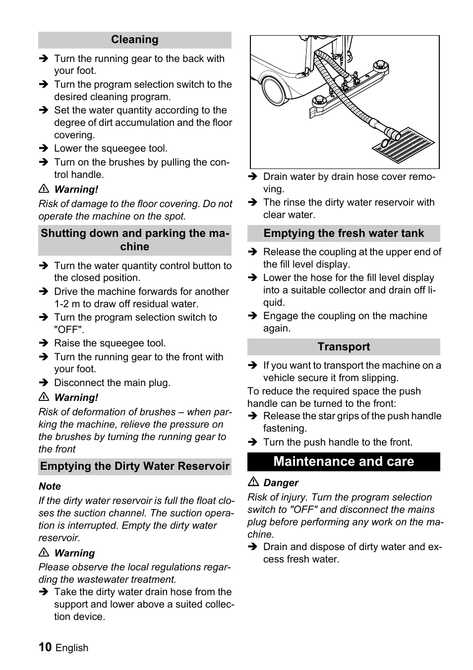 Maintenance and care | Windsor Saber Compact 16 User Manual | Page 10 / 44