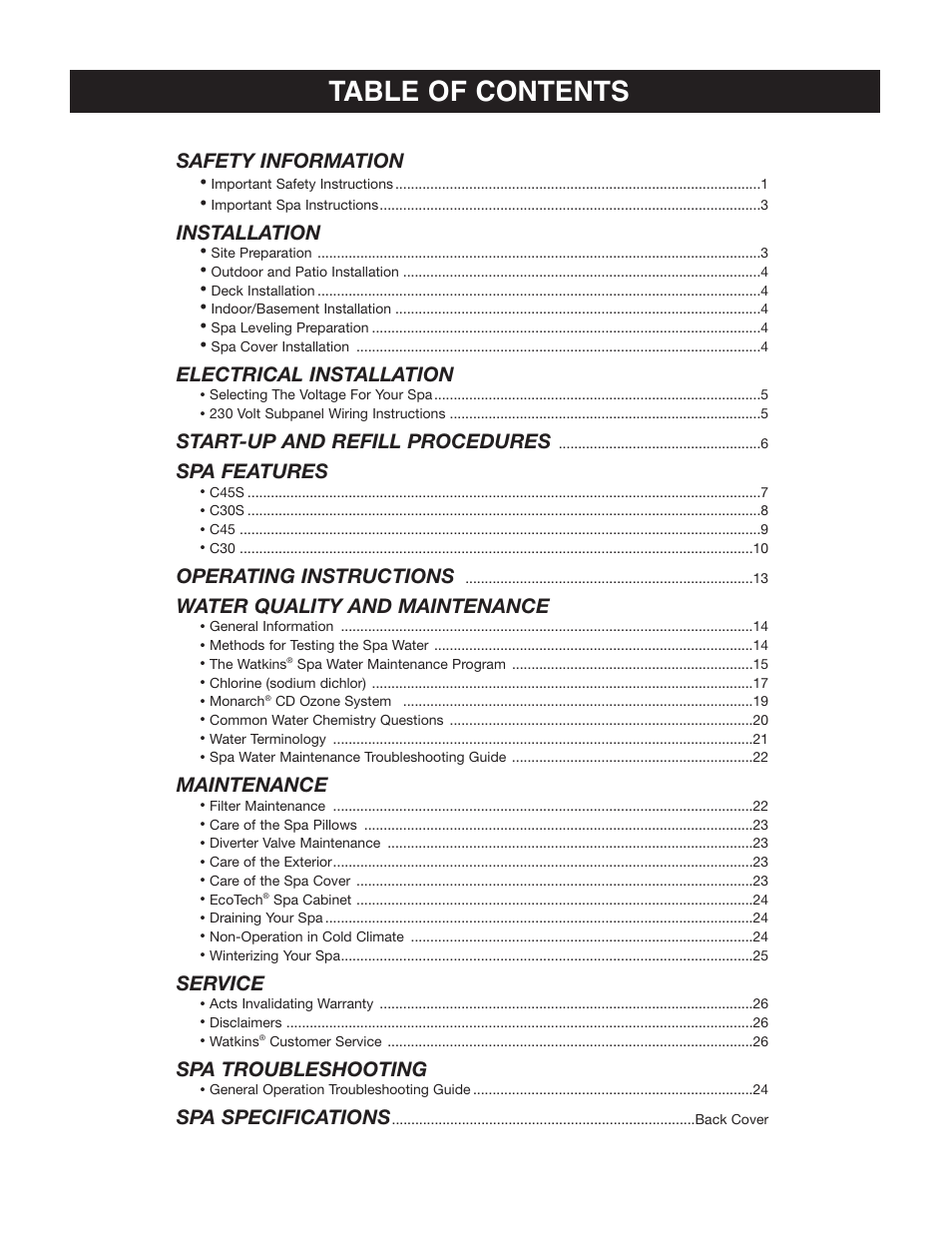 Watkins C45S User Manual | Page 3 / 32