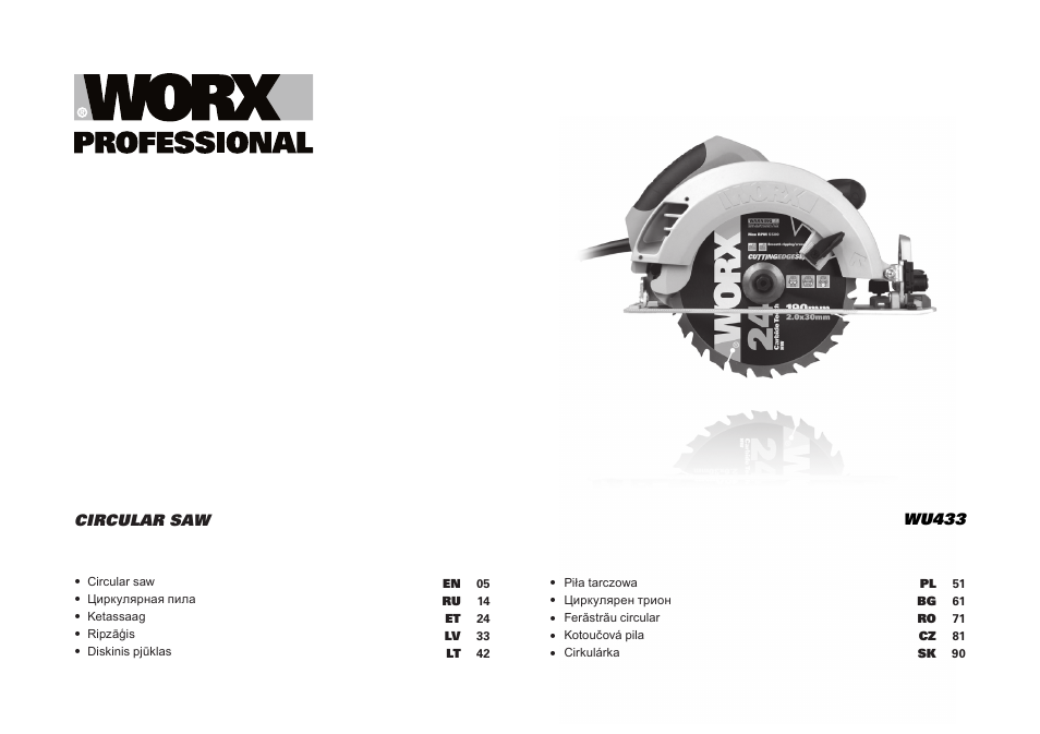 WORX Tools WU433 User Manual | 100 pages