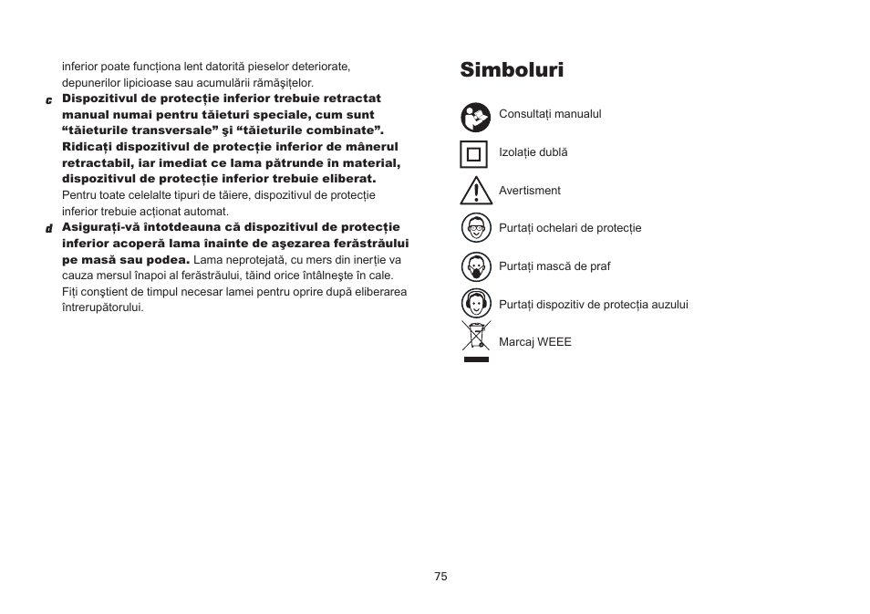 Simboluri | WORX Tools WU433 User Manual | Page 75 / 100