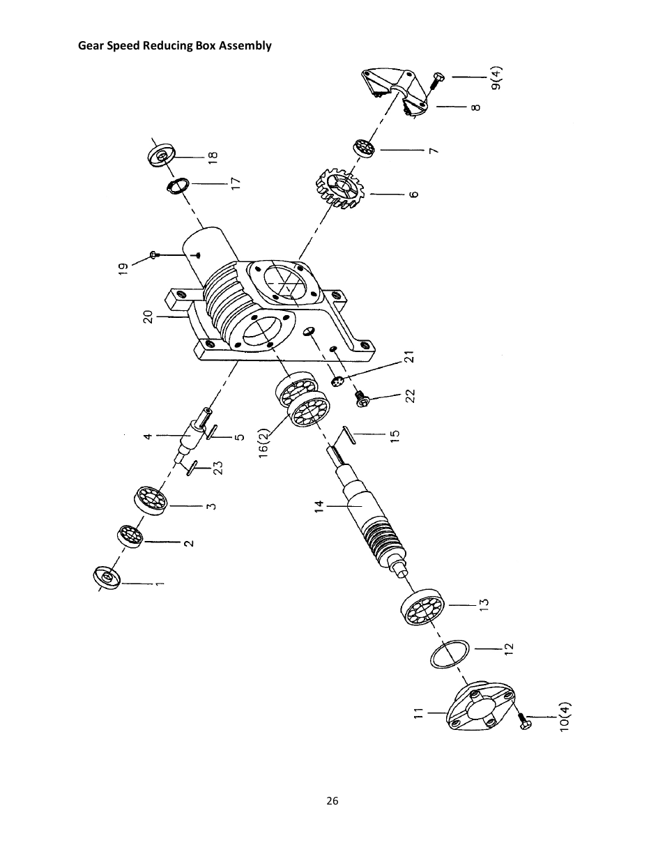 Gear speed reducing box assembly | Walter Drake JET HBS-916W User Manual | Page 26 / 32
