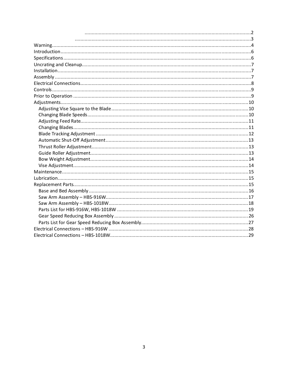 Walter Drake JET HBS-916W User Manual | Page 3 / 32