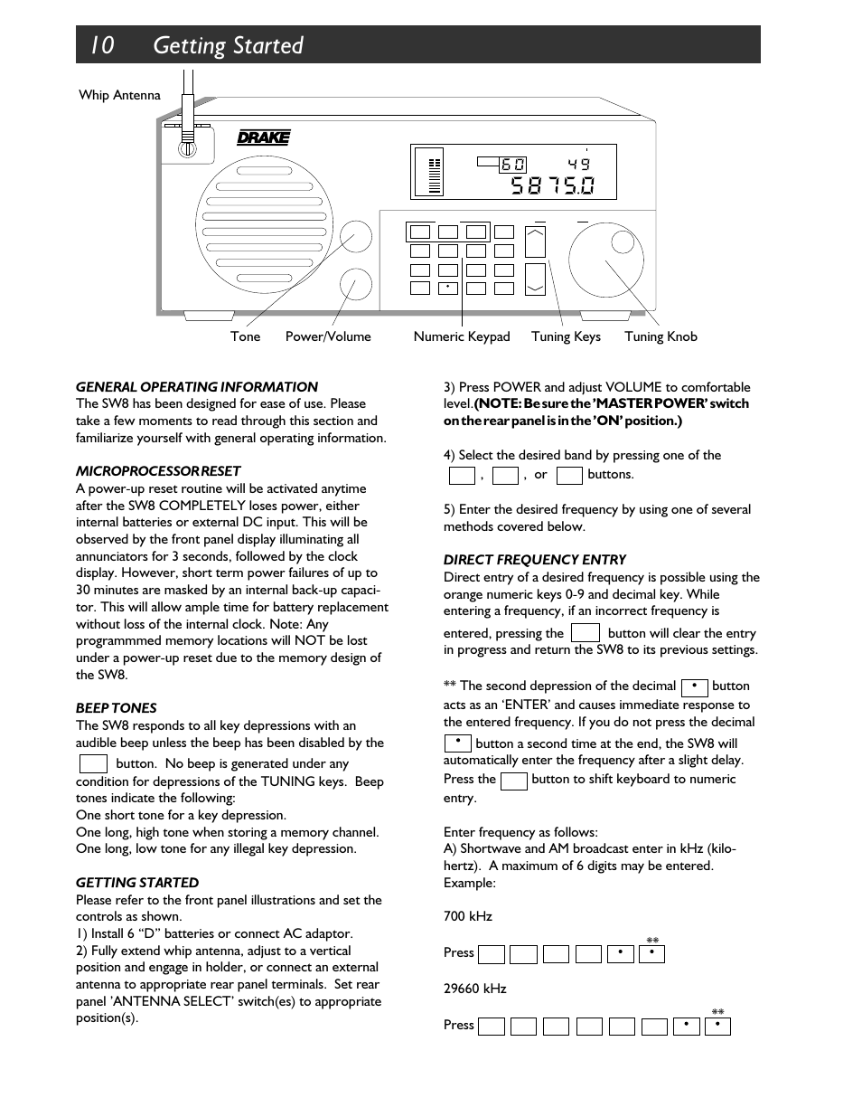 10 getting started | Walter Drake SW8 User Manual | Page 16 / 34